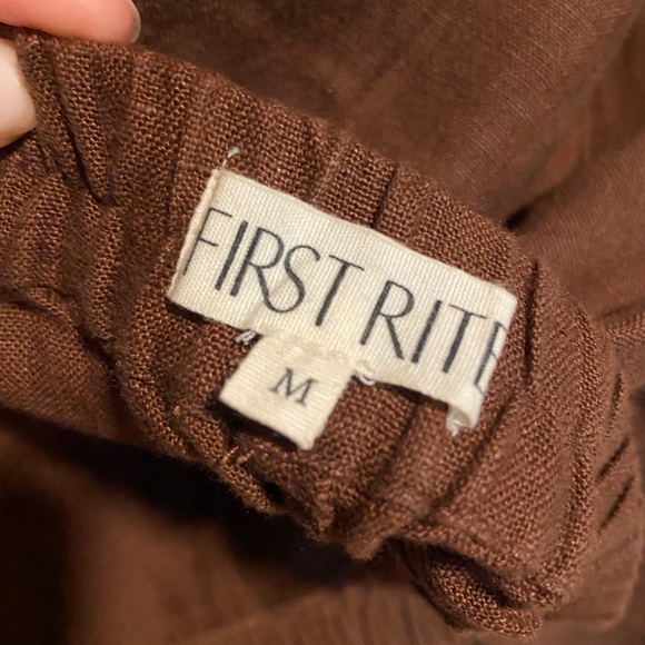 First Rite Brown Linen Pants - Picture 3 of 4